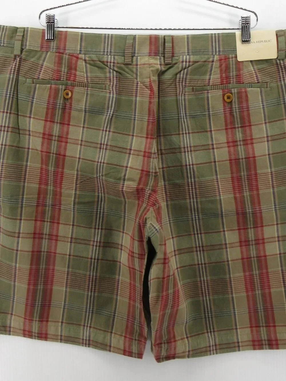 Banana Republic Shorts 44 Madras Plaid Chino Heritage Y2K Colorful NEW